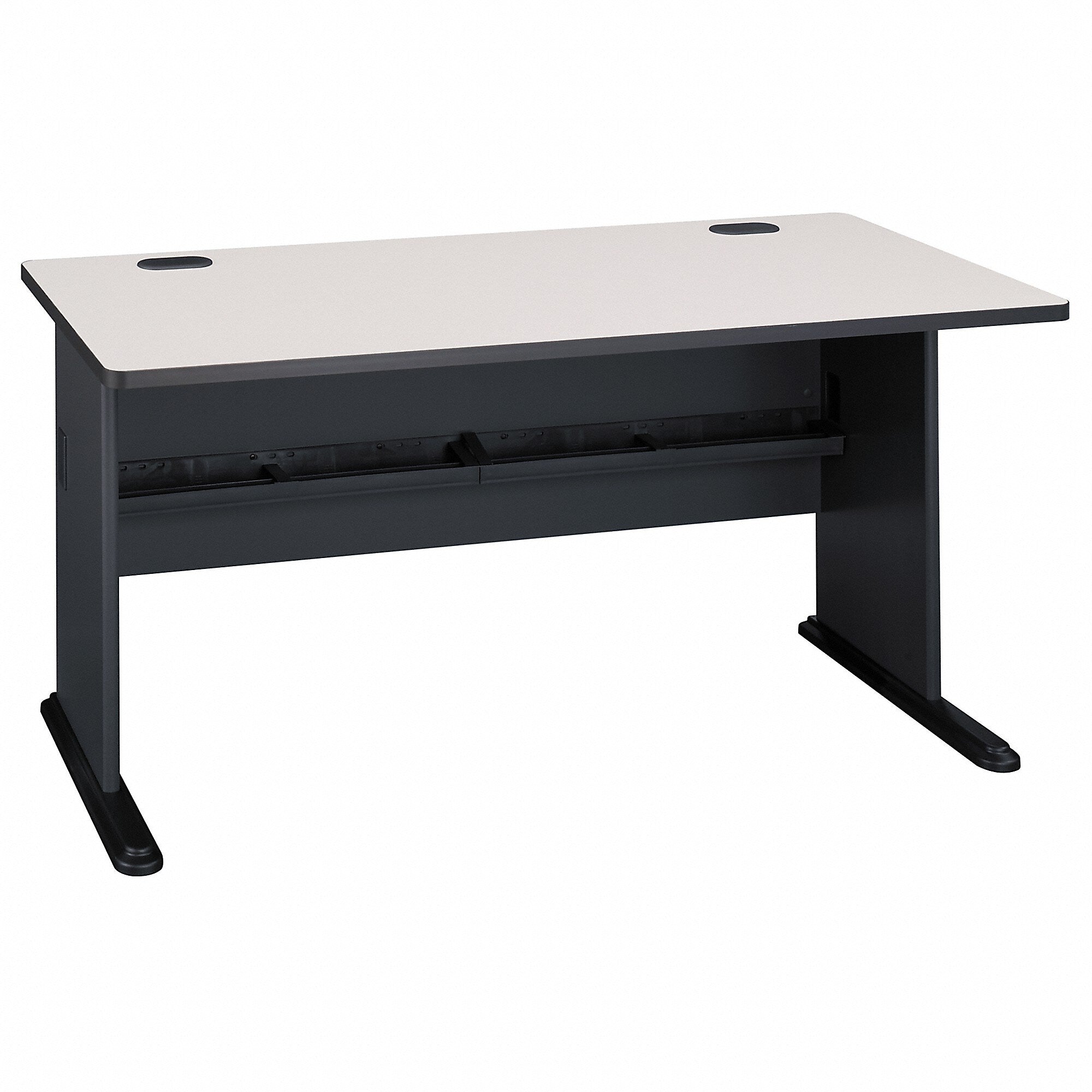 Bush Business Furniture Cubix 60"W Desk, Slate/White Spectrum (WC8460A)