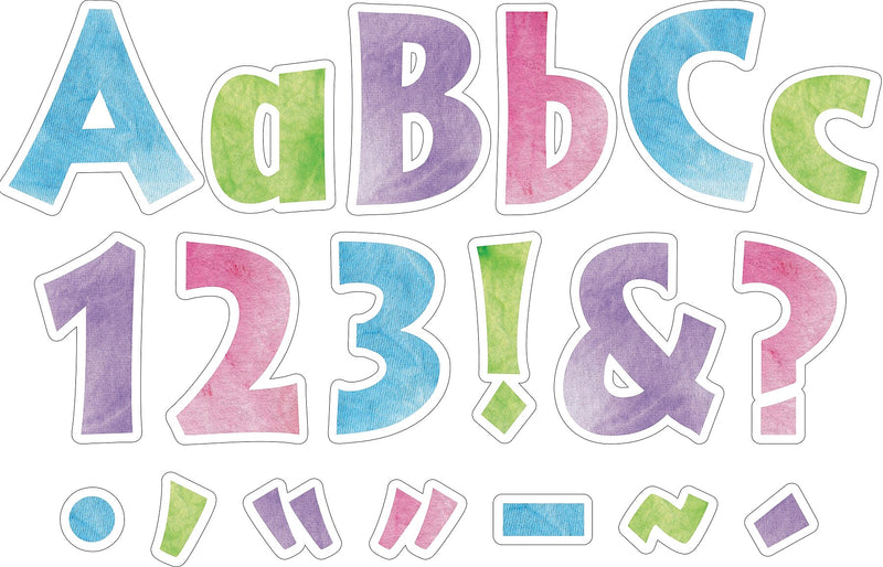 Barker Creek Tie 4" Dye & Ombré Letters and Numbers, Multicolored, 510/Pack (4348)