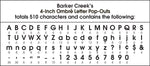 Barker Creek Tie 4" Dye & Ombré Letters and Numbers, Multicolored, 510/Pack (4349)