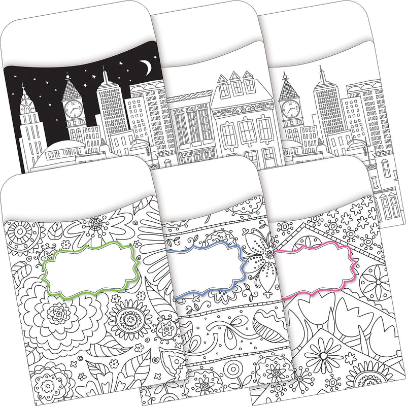 Barker Creek Color Me Library Pockets, 5.125" x 3.5", 60/Set (4138)