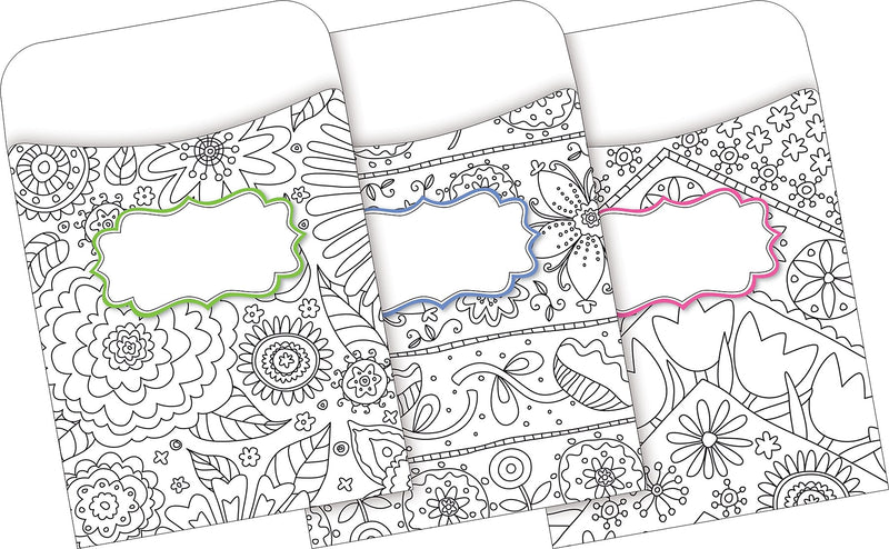 Barker Creek Color Me Library Pockets, 5.125" x 3.5", 60/Set (4138)