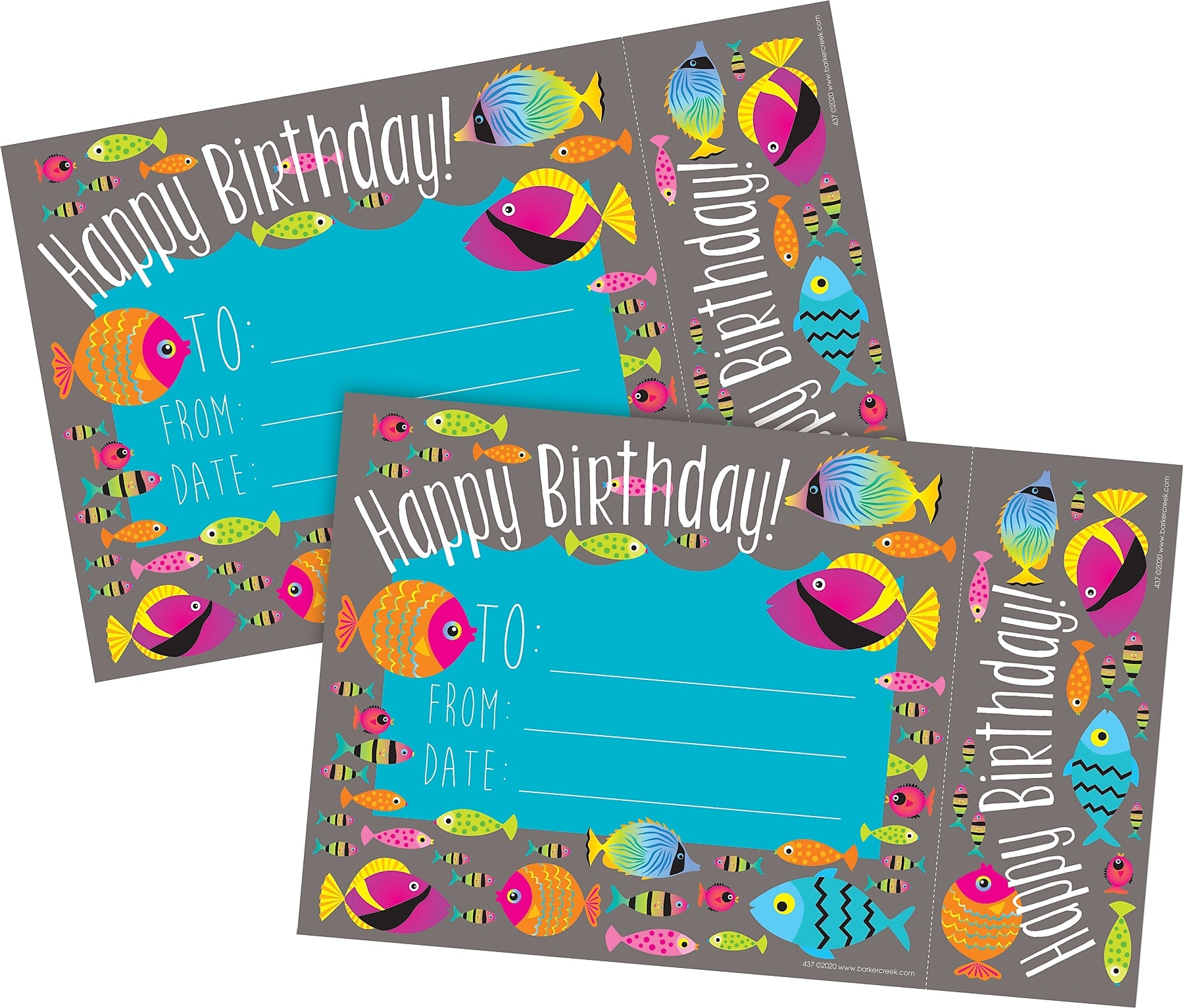 Barker Creek Kai Ola Happy Birthday Awards & Bookmarks Set, 8.5" x 5.5”, Multicolored, 60/Set (4156)