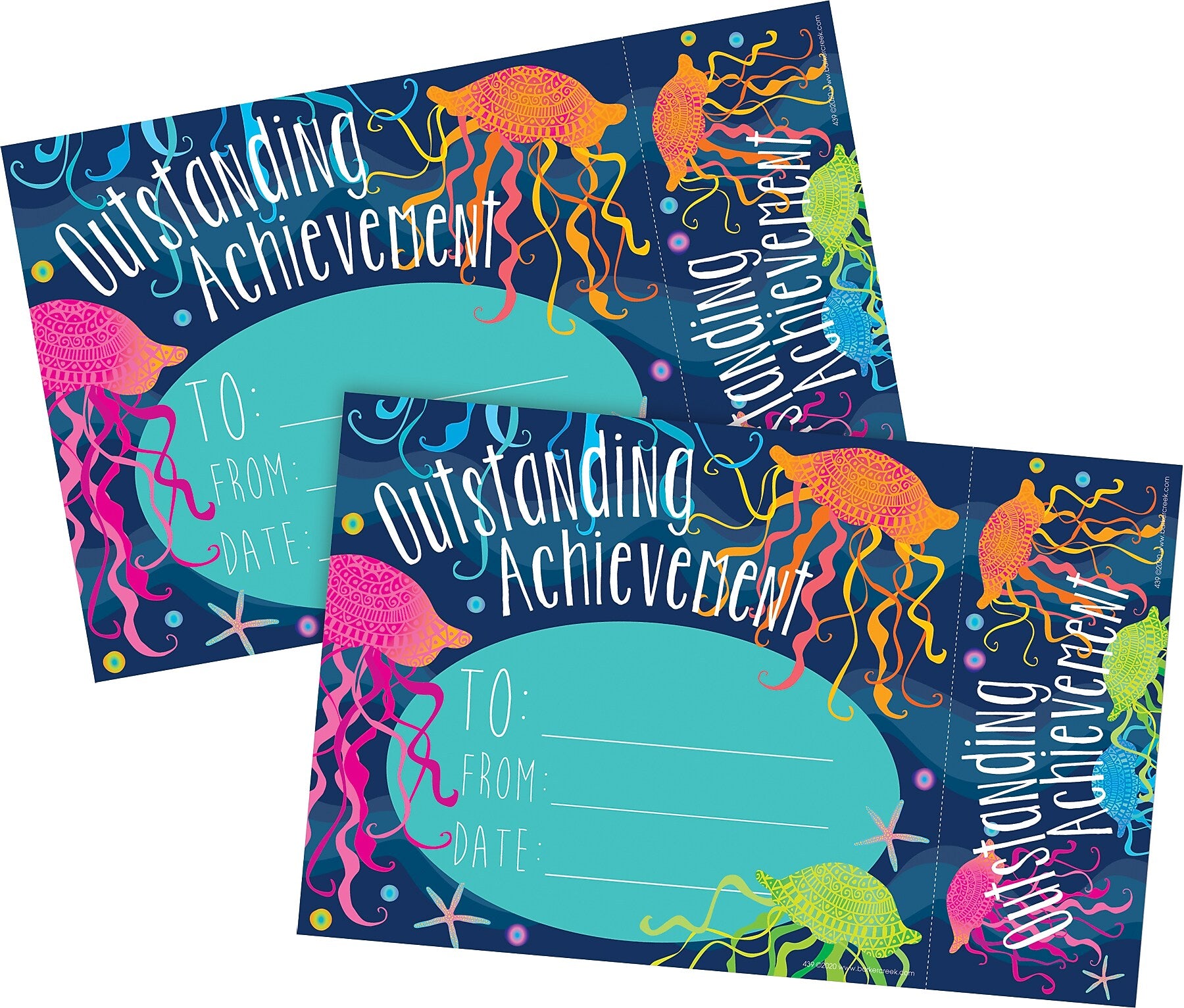Barker Creek Kai Ola Outstanding Achievement Awards & Bookmarks Set, 8.5" x 5.5”, Multicolored, 60/Set (4158)
