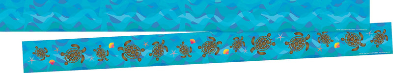 Barker Creek Double-Sided Border, 35" x 3", Kai Ola Sea Turtles, 24/Pack (4306)