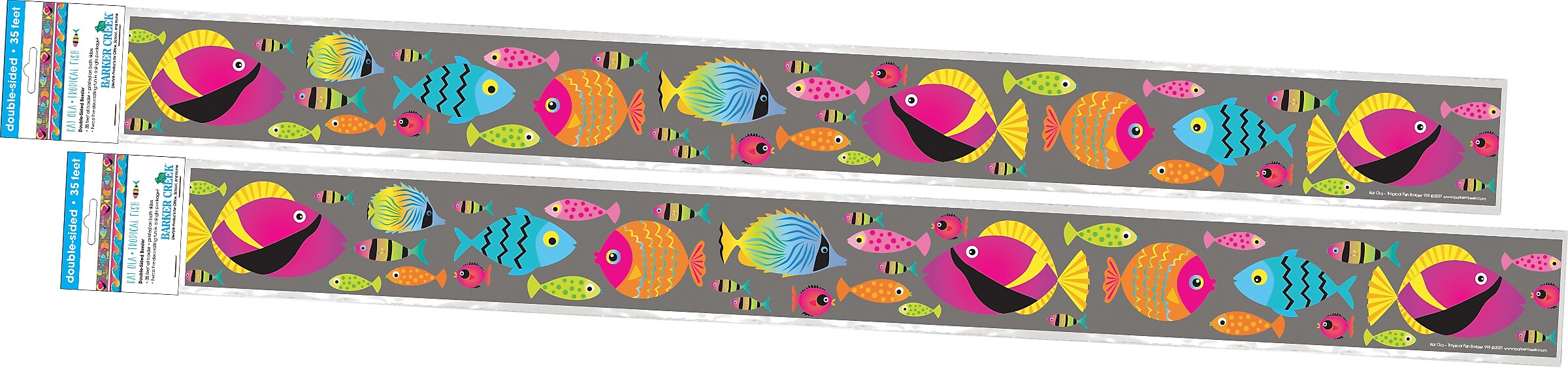 Barker Creek Double-Sided Border, 35" x 3", Kai Ola Tropical Fish, 24/Pack (4308)
