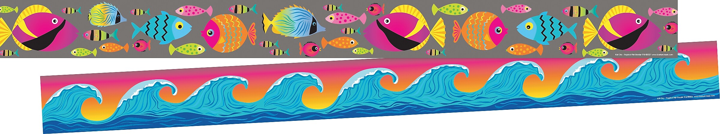Barker Creek Double-Sided Border, 35" x 3", Kai Ola Tropical Fish, 24/Pack (4308)