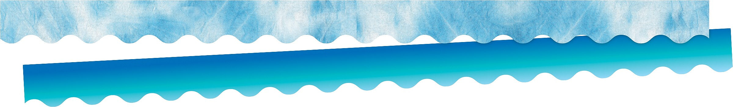 Barker Creek Double-Sided Scalloped Border, 36" x 2.25", Blue Tie-Dye and Ombré, 26/Pack (4329)