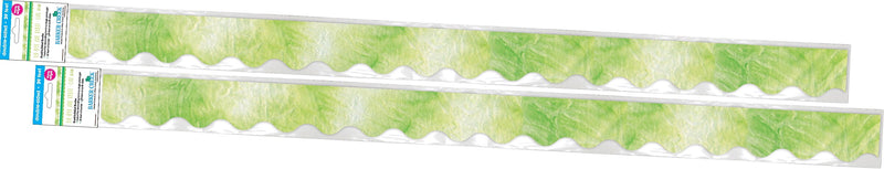 Barker Creek Double-Sided Scalloped Border, 36" x 2.25", Lime Tie-Dye and Ombré, 26/Pack (4330)