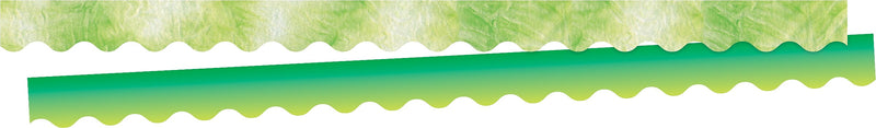Barker Creek Double-Sided Scalloped Border, 36" x 2.25", Lime Tie-Dye and Ombré, 26/Pack (4330)
