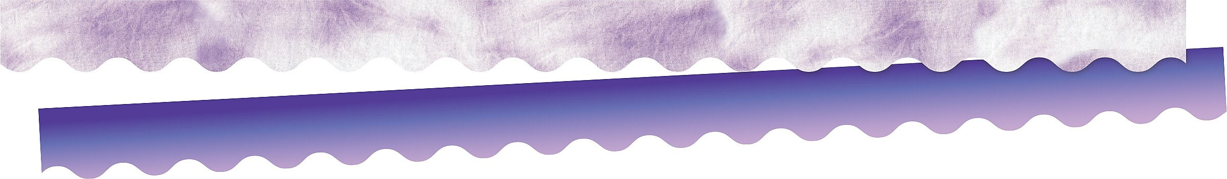 Barker Creek Double-Sided Scalloped Border, 36" x 2.25", Purple Tie-Dye and Ombré, 26/Pack (4331)