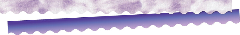 Barker Creek Double-Sided Scalloped Border, 36" x 2.25", Purple Tie-Dye and Ombré, 26/Pack (4331)
