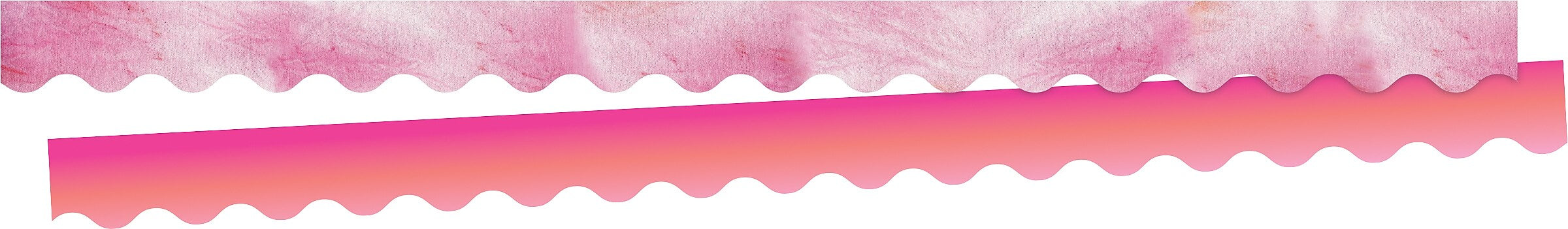 Barker Creek Double-Sided Scalloped Border, 36" x 2.25", Pink Tie-Dye and Ombré, 26/Pack (4332)