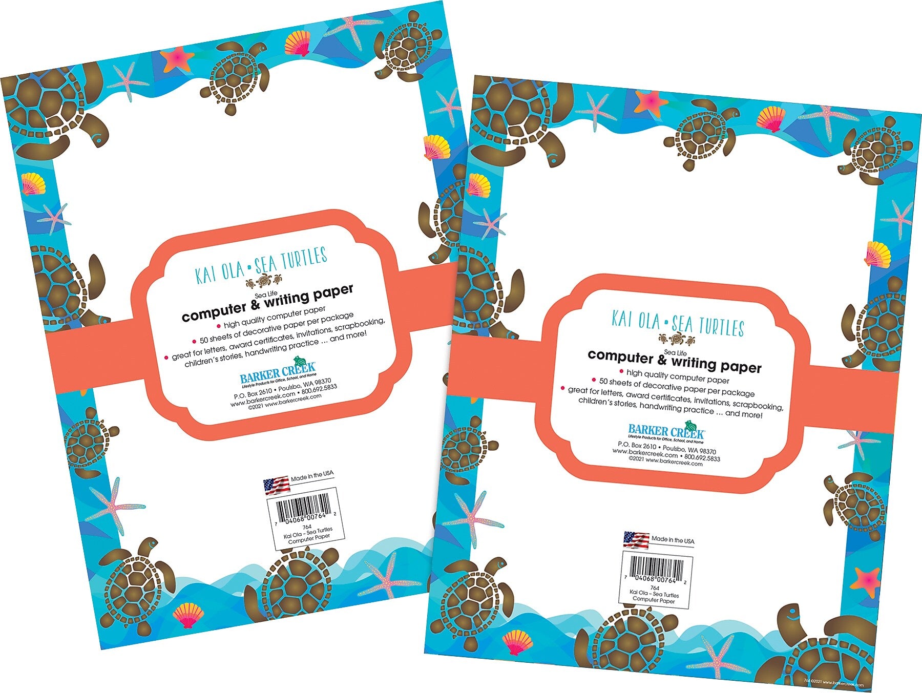 Barker Creek Kai Ola Computer Paper, 8.5" x 11", 60 lbs., Multicolored, 100 Sheets/Pack (4204)