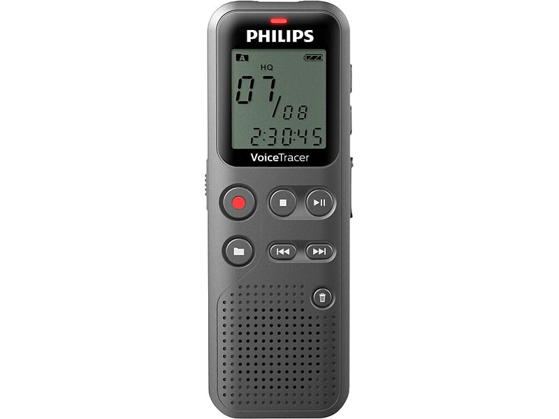 Philips VoiceTracer Digital Voice Recorder, 8GB, Black (DVT1120)