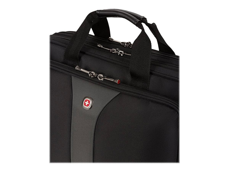 SWISSGEAR Legacy 16" Polyester Laptop Bag, TSA Checkpoint Friendly, Black/Gray (Y67921)