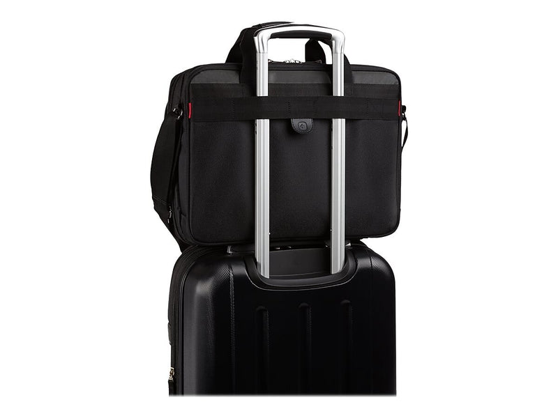SWISSGEAR Legacy 16" Polyester Laptop Bag, TSA Checkpoint Friendly, Black/Gray (Y67921)