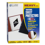 C-Line Side Loading Poly Sheet Protectors, Heavy Gauge, 11" x 8-1/2", Clear, 50/Box (CLI00010)