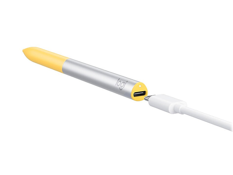Logitech USI Stylus Pen for Chromebooks, Yellow/Gray (914-000065)