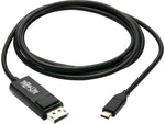 Tripp Lite USB C to Display Port Audio/Video Adapter, Male to Male, Black (U444-006-DP-BE)