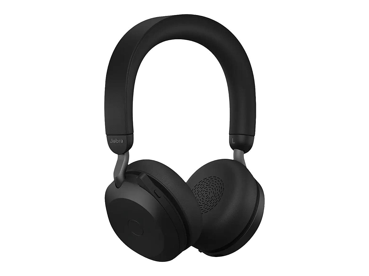 jabra Evolve2 75 Wireless Noise Canceling Bluetooth Stereo Mobile On Ear Headset, USB-A, Black (27599-989-989)