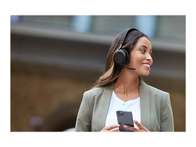 jabra Evolve2 75 Wireless Noise Canceling Bluetooth Stereo Mobile On Ear Headset, USB-C (27599-989-889)