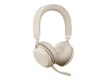 Jabra Evolve2 75 Active Noise Canceling Bluetooth Stereo On Ear Mobile Headset, USB-A, MT Certified, Beige (27599-999-998)