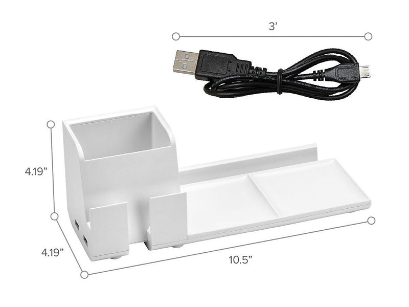 Bostitch Konnect Desk Organizer Power Base with Phone Stand, White Plastic (KT2-BASEPHONE-WHT)