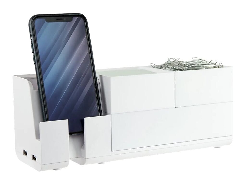 Bostitch Konnect Stackable Desk Organizer, White Plastic (KT2-BASEKIT2-WHT)