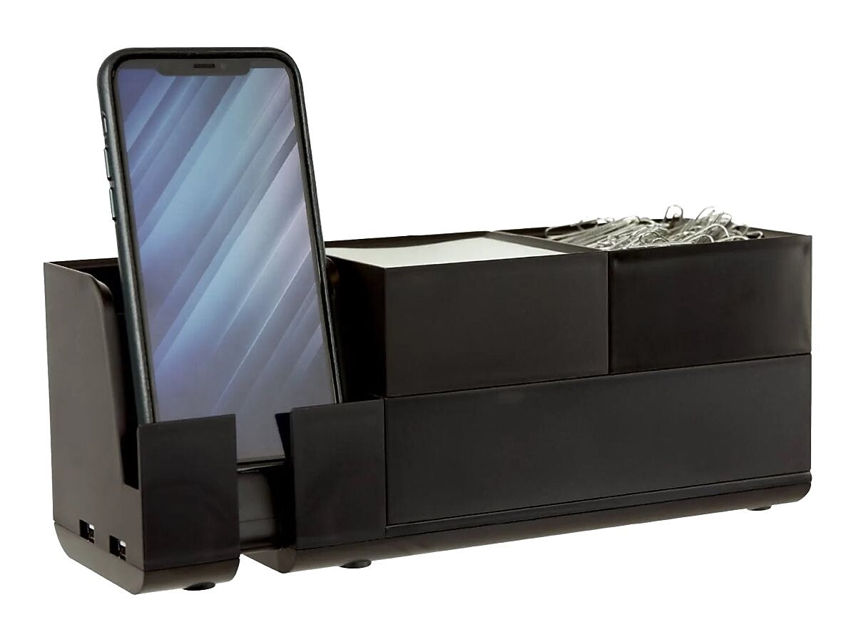 Bostitch Konnect Stackable Desk Organizer, Black Plastic (KT2-BASEKIT2-BLK)