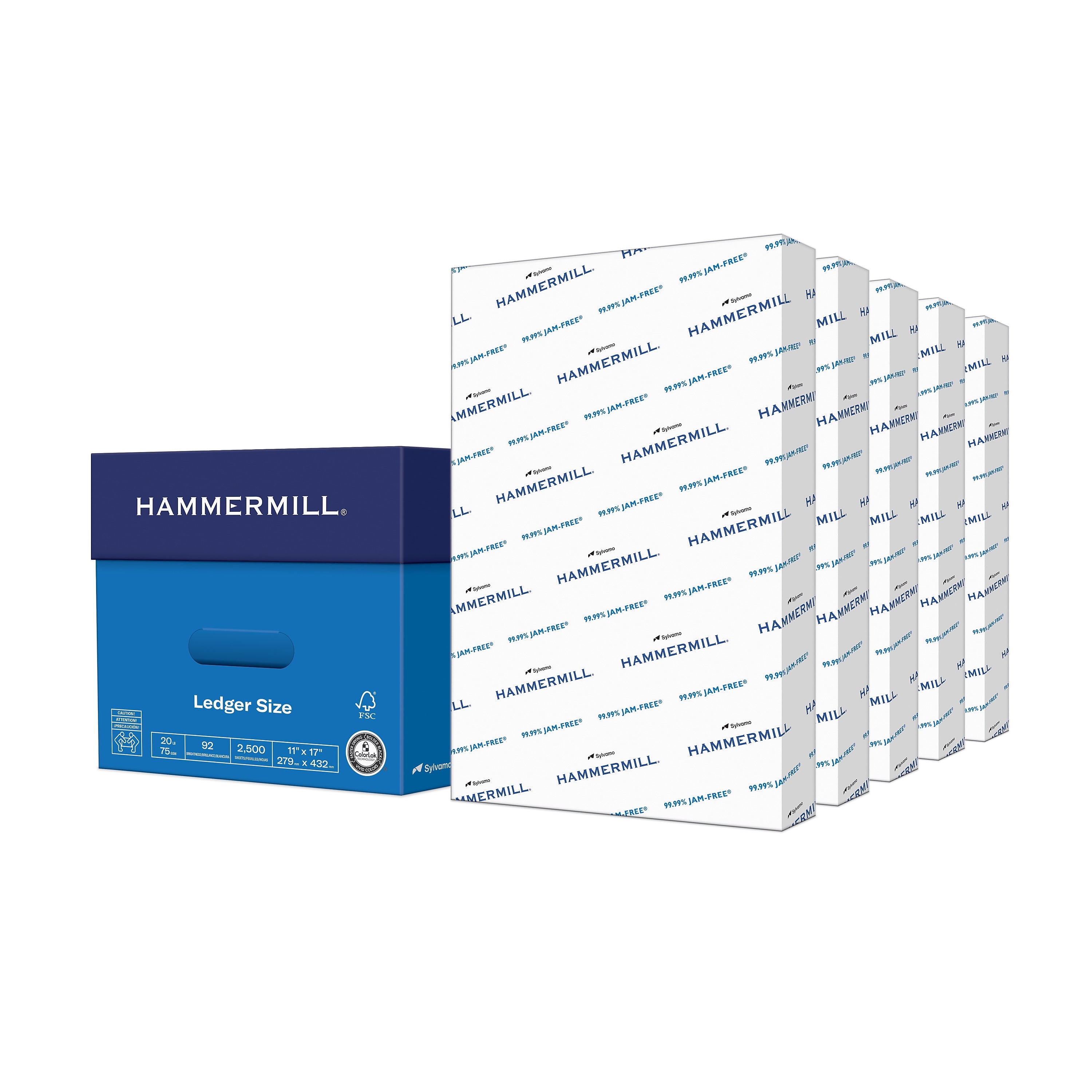 Hammermill Copy Plus 11" x 17" Copy Paper, 20 lbs., 92 Brightness, 2500 Sheets/Carton (105023)