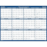 2024-2025 House of Doolittle 37" x 24" Academic Yearly Dry-Erase Wall Calendar, Reversible, White/Blue (395-25)