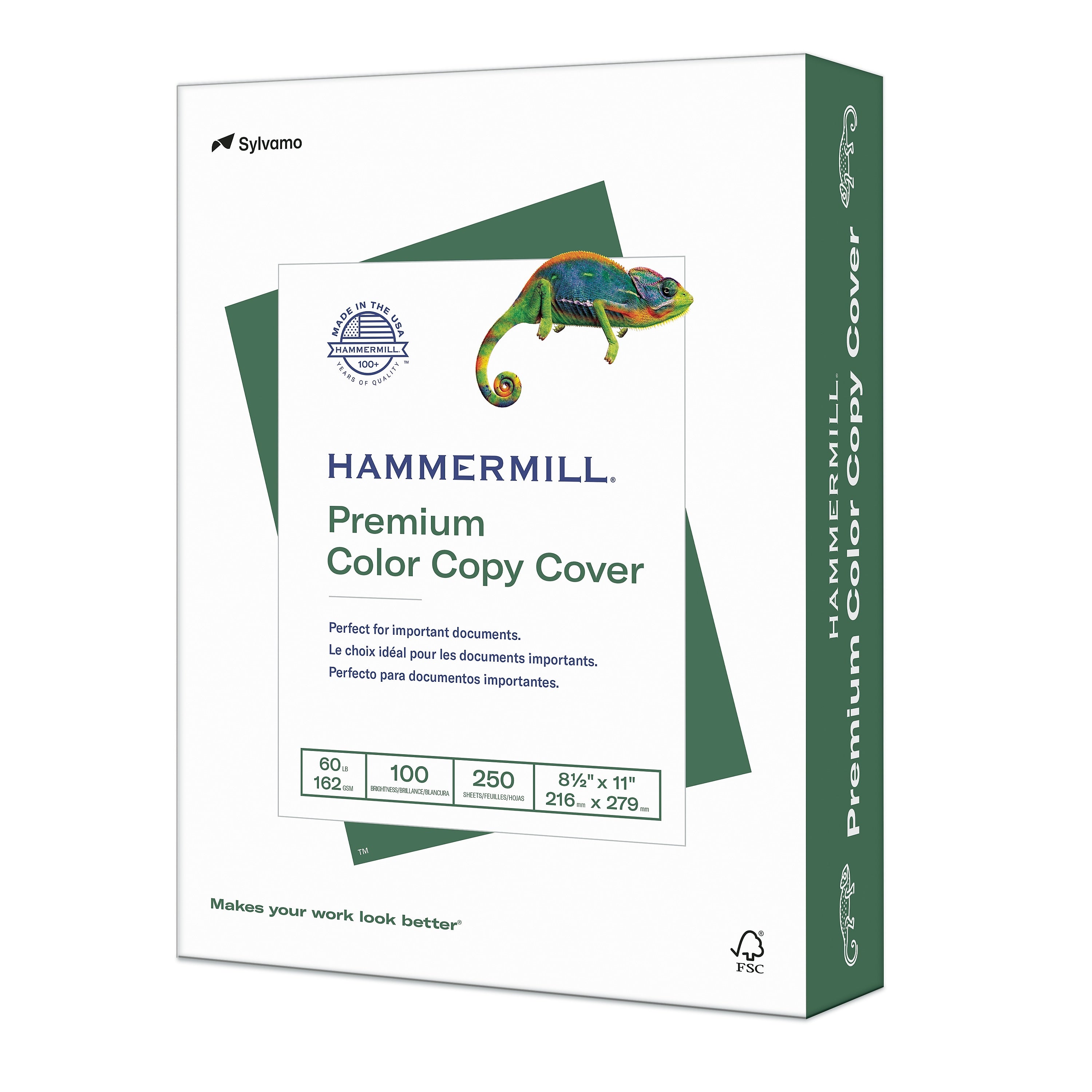 Hammermill Premium Color Copy 60 lbs. Cover Paper, 8.5" x 11", Photo White, 250 Sheets/Pack (122549)