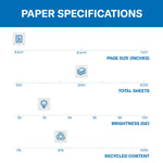 Hammermill Great White 30% Recycled 8.5" x 11" Copy Paper, 20 lbs., 92 Brightness, 5000 Sheets/Carton (86700)