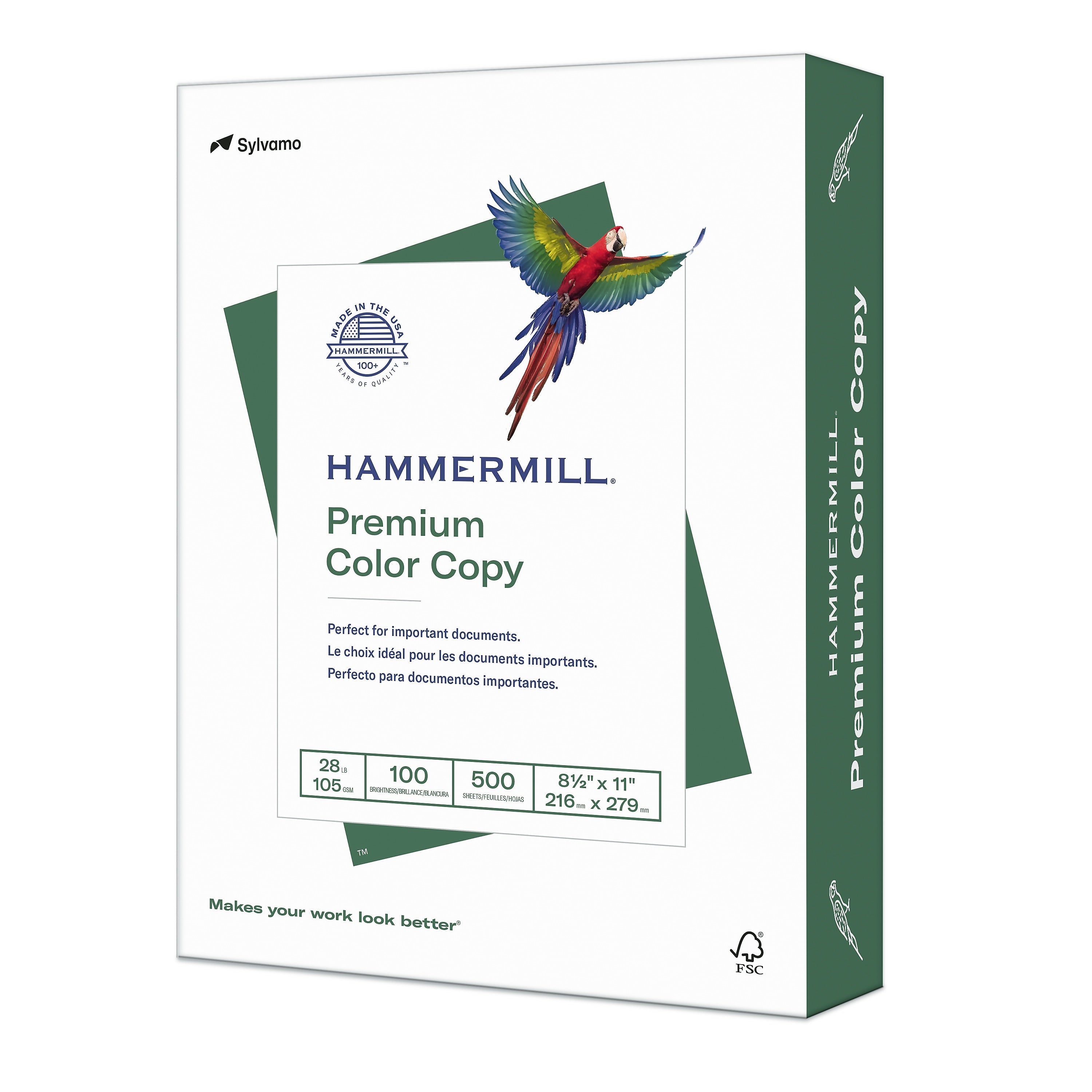 Hammermill Premium 8.5" x 11" Color Copy Paper, 28 lbs., 100 Brightness, 500 Sheets/Ream (102467)