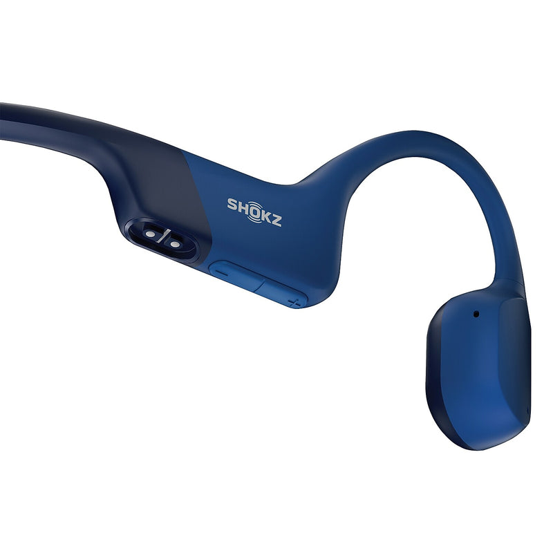 Shokz OpenRun Bone-Conduction Open-Ear Sport Headphones with Microphones,Blue (S803-ST-BL-US)