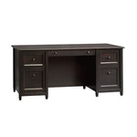 Sauder Edge Water Collection 65" Wood Executive Desk, Estate Black (409042)