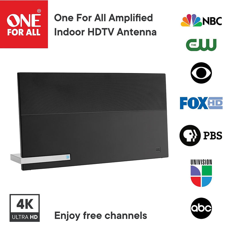 One For All Suburbs Line Pro Amplified Indoor Flat HDTV Antenna with Automatic Gain Control (16424)
