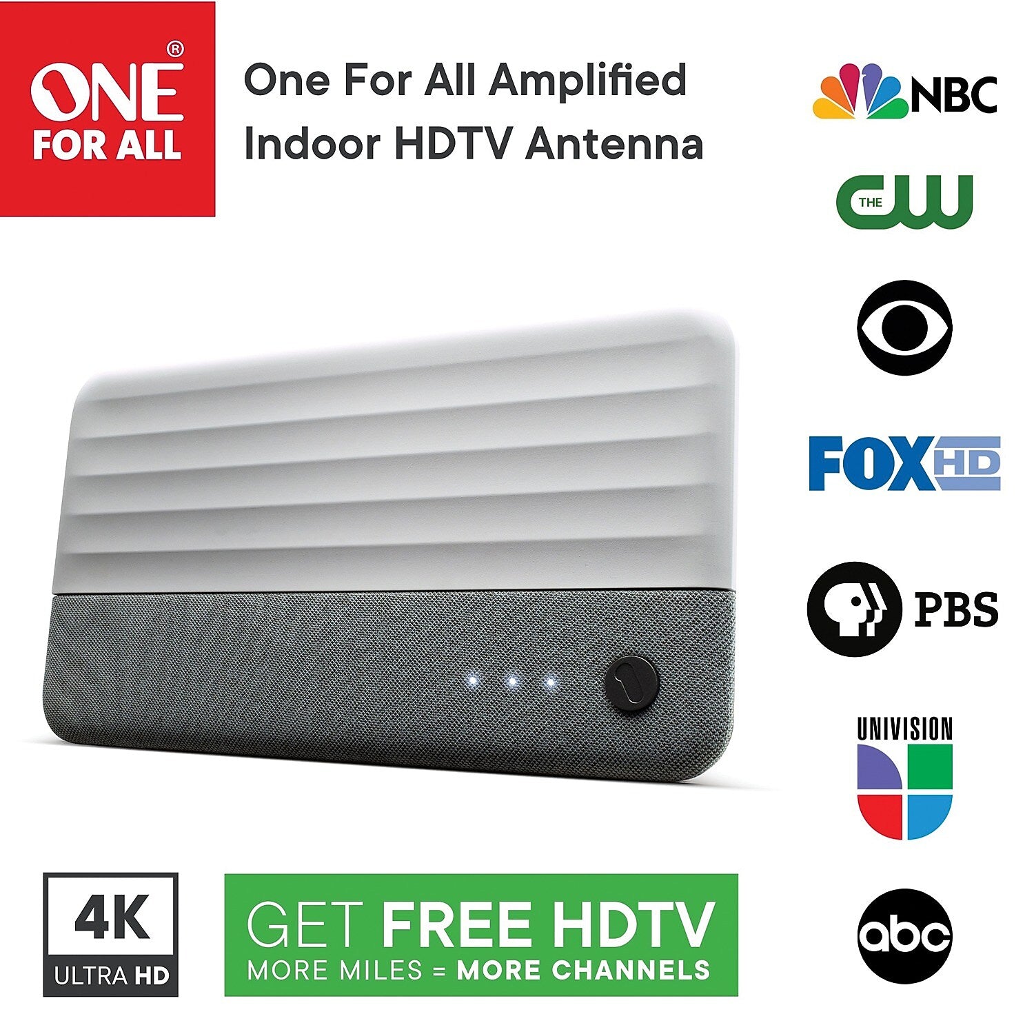 One For All 14450 Suburbs Line Amplified Indoor TV Antenna (A714450A)
