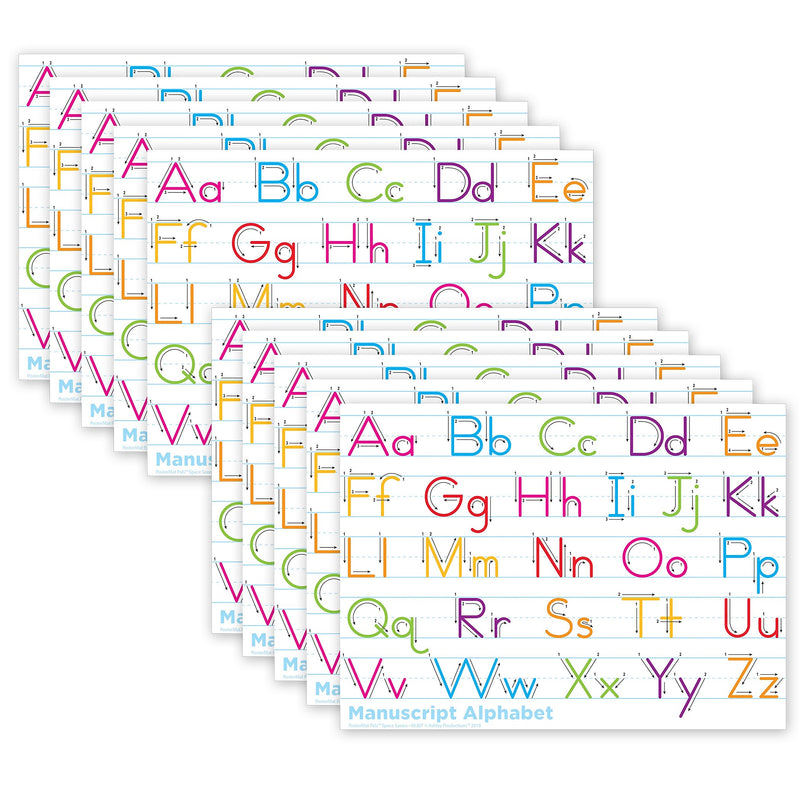 Ashley Productions® Smart Poly® PosterMat Pals® Space Savers Traditional Manuscript, 13" x 9.5", Pack of 10 (ASH97007)