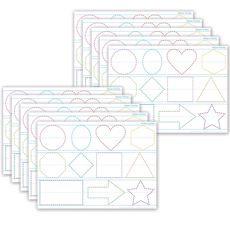 Ashley Productions® Smart Poly® PosterMat Pals® Space Savers Shapes Tracing, 13" x 9.5", Pack of 10 (ASH97018)
