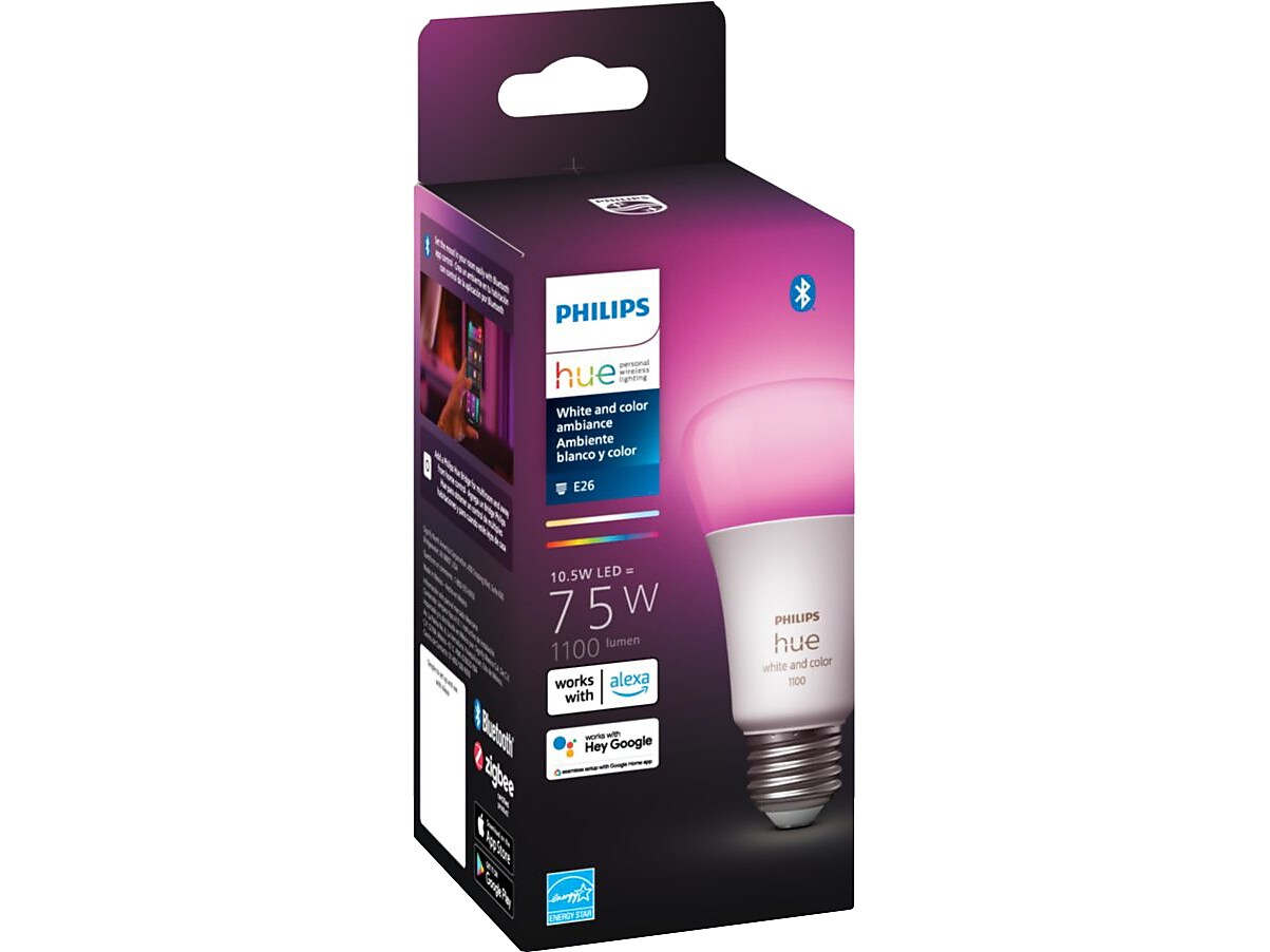 Philips Hue White Light Bulb, A21 16 Million Colors 10.5W E26 (563254)