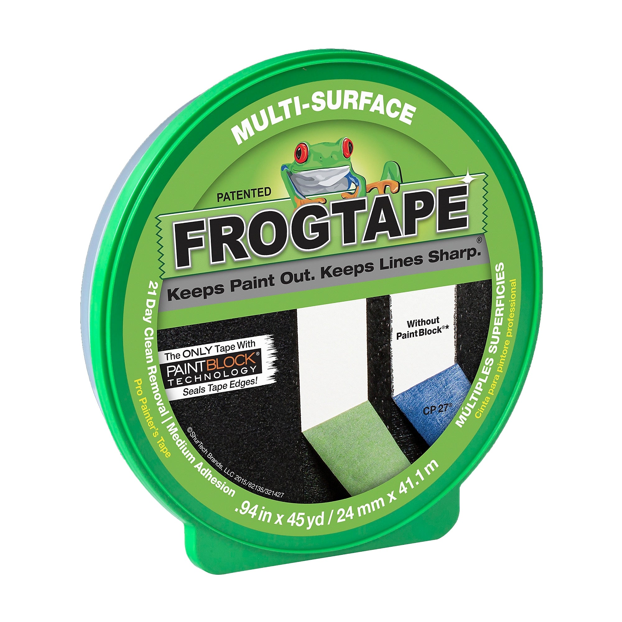 FrogTape Multi-Surface Masking Tape, 0.94" x 45 yds., Green (1396748)