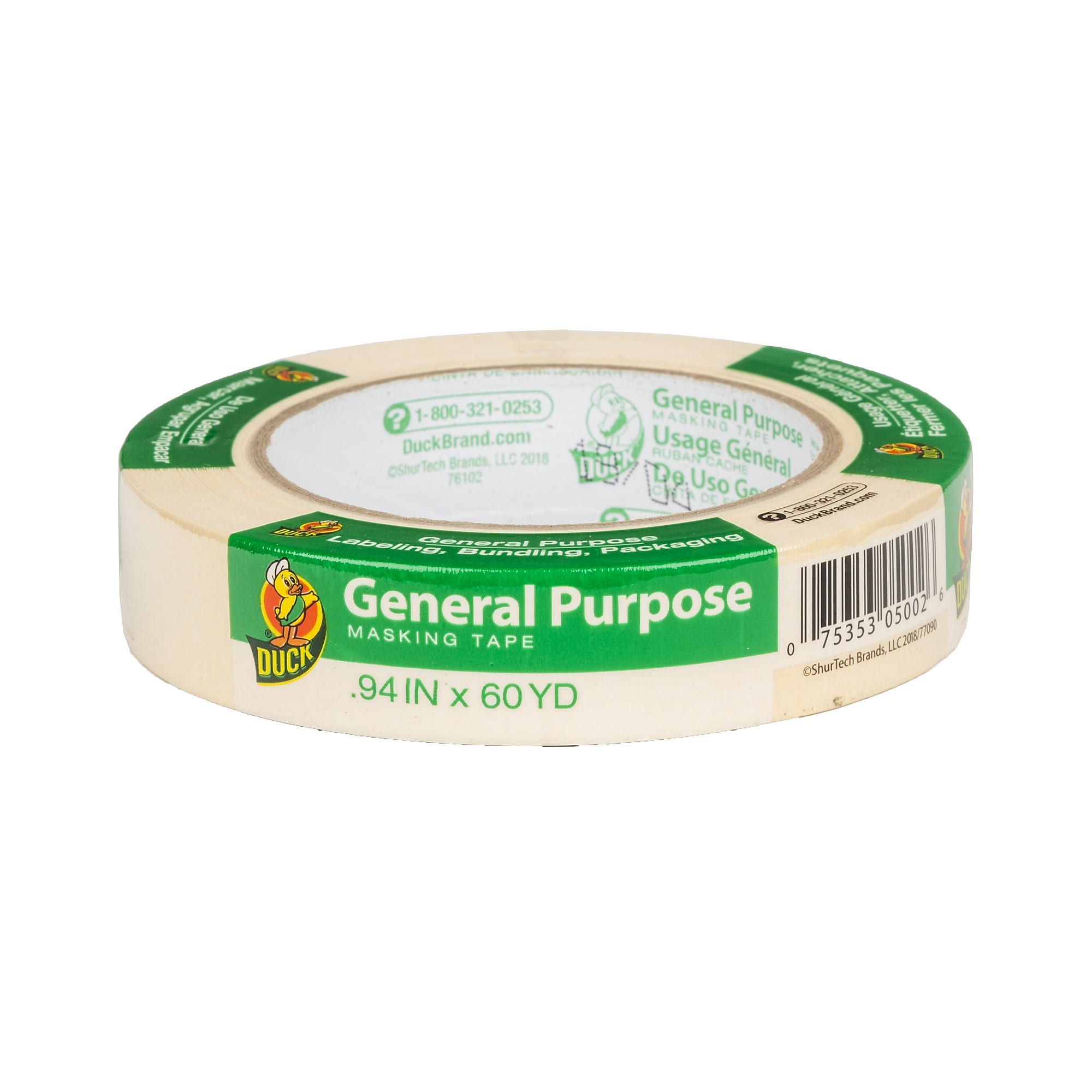 Duck General Purpose Heavy Duty Masking Tape, 0.94" x 60 yds., Beige (286509)