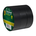 Duck Professional Heavy Duty Vinyl Electrical Tape, 0.75" x 50', Black, 3/Pack (299004)