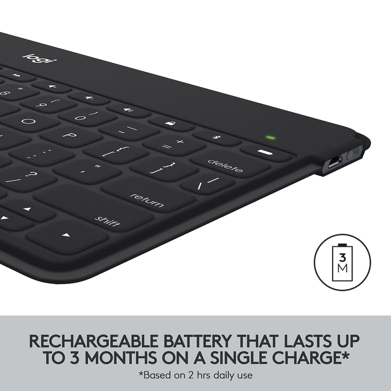 Logitech Keys-to-Go Ultra-Portable Keyboard For iPhone, iPad, and Apple TV, Black