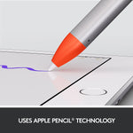 Logitech Crayon Digital Pencil for all iPads (2018 releases and later) with Apple Pencil technology, Intense Sorbet (914-000033)