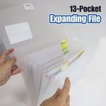 Bazic Heavy Duty Plastic Accordion File, 13 Pocket, Letter Size, Translucent White, 3/Bundle (BAZ3173-3)