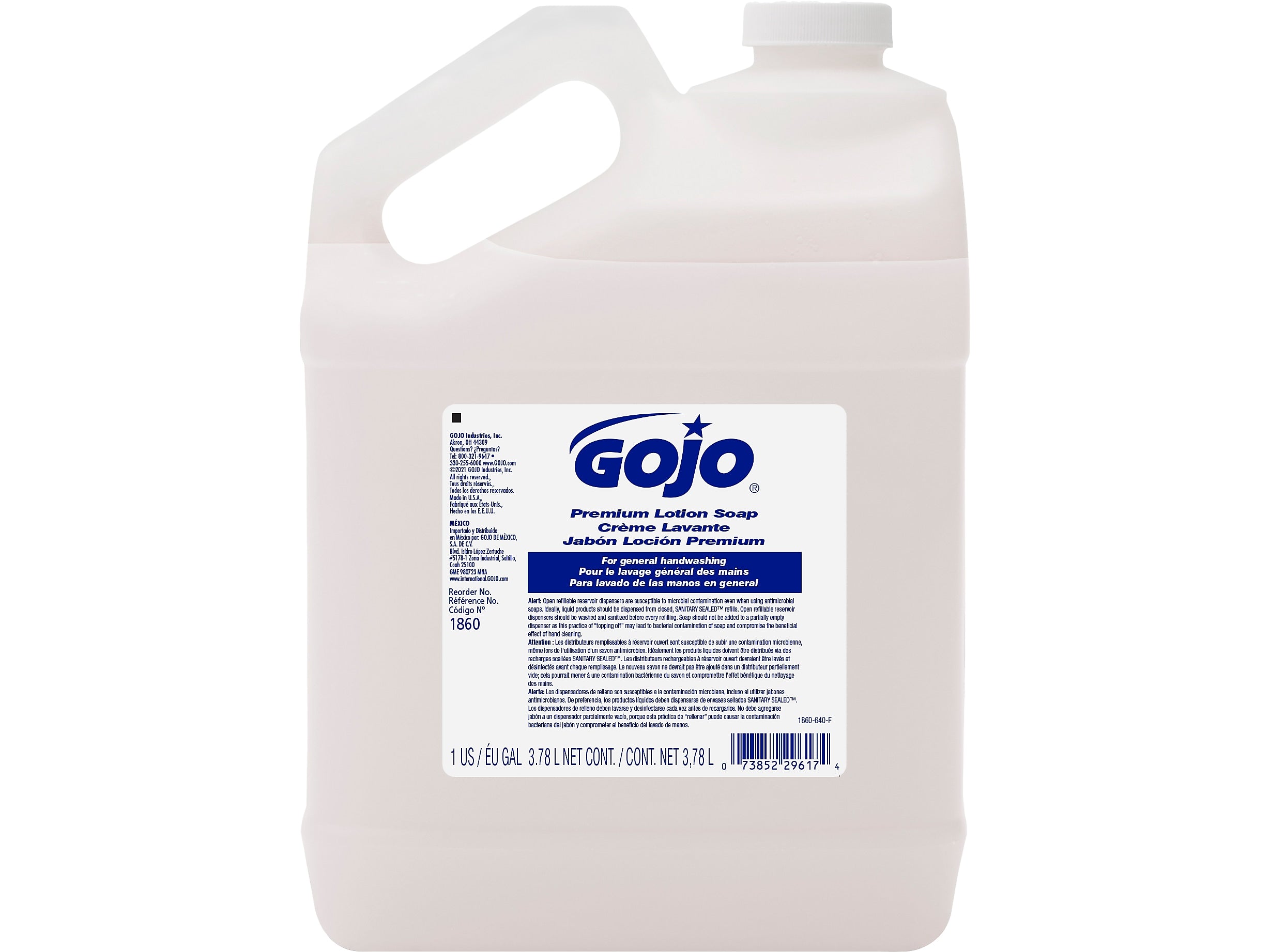 GOJO Premium Liquid Hand Soap Refill, Waterfall Scent, 128 oz. (1860-04)