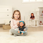 MINILAND Baby Doll Caucasian Girl With Down Syndrome With Glasses, 15'' (MLE31110)