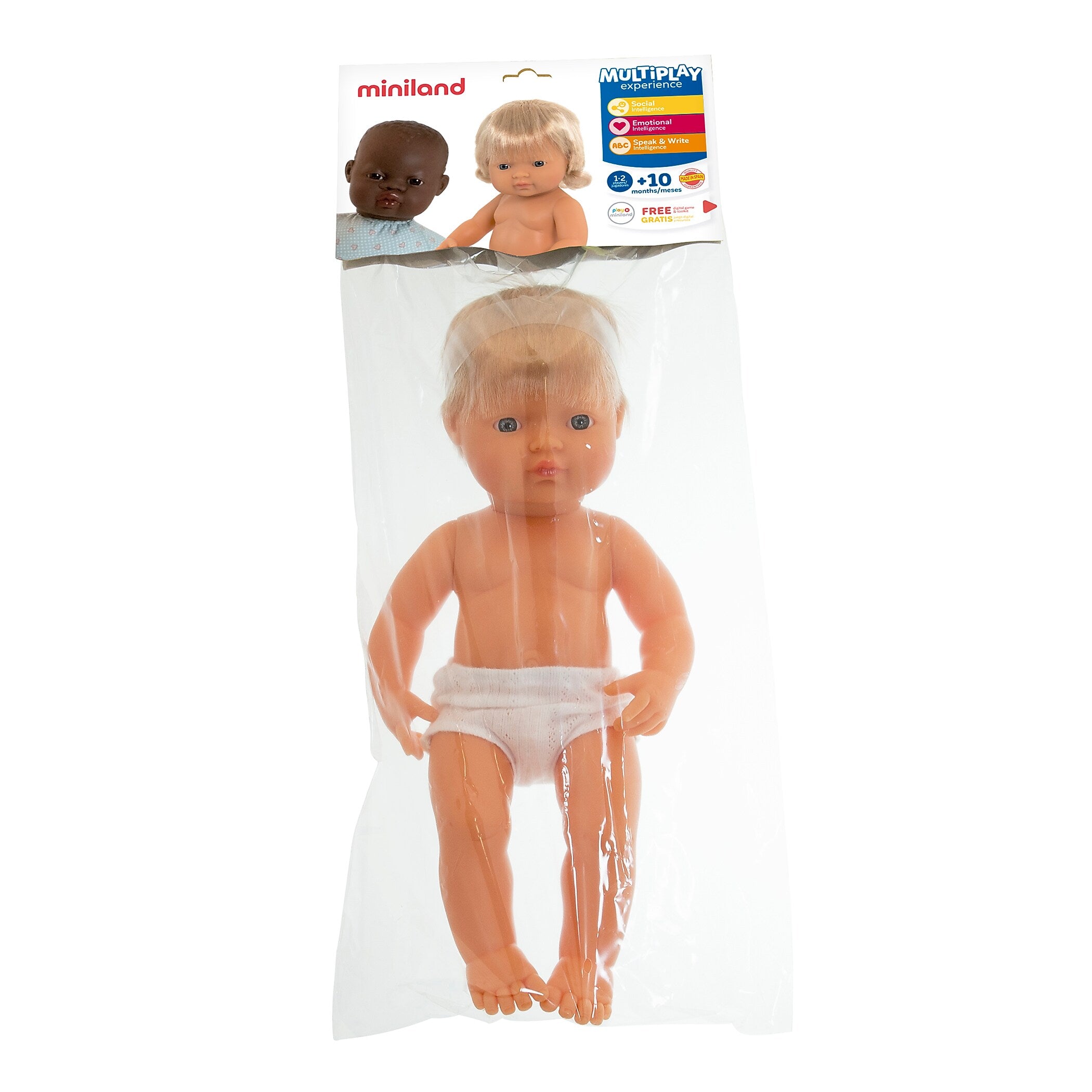 MINILAND Baby Doll Caucasian Girl With Hearing Aid, 15'' (MLE31114)